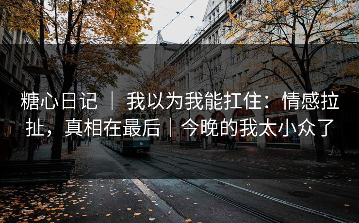 糖心日记 ｜ 我以为我能扛住：情感拉扯，真相在最后｜今晚的我太小众了