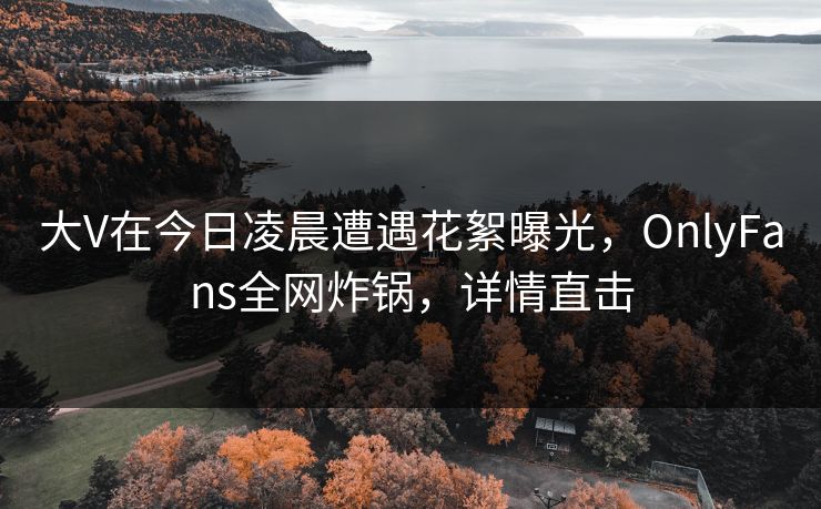 大V在今日凌晨遭遇花絮曝光，OnlyFans全网炸锅，详情直击